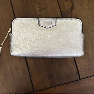 Aimee Kestenberg Metallic Silver Genuine Leather Wallet/Clutch